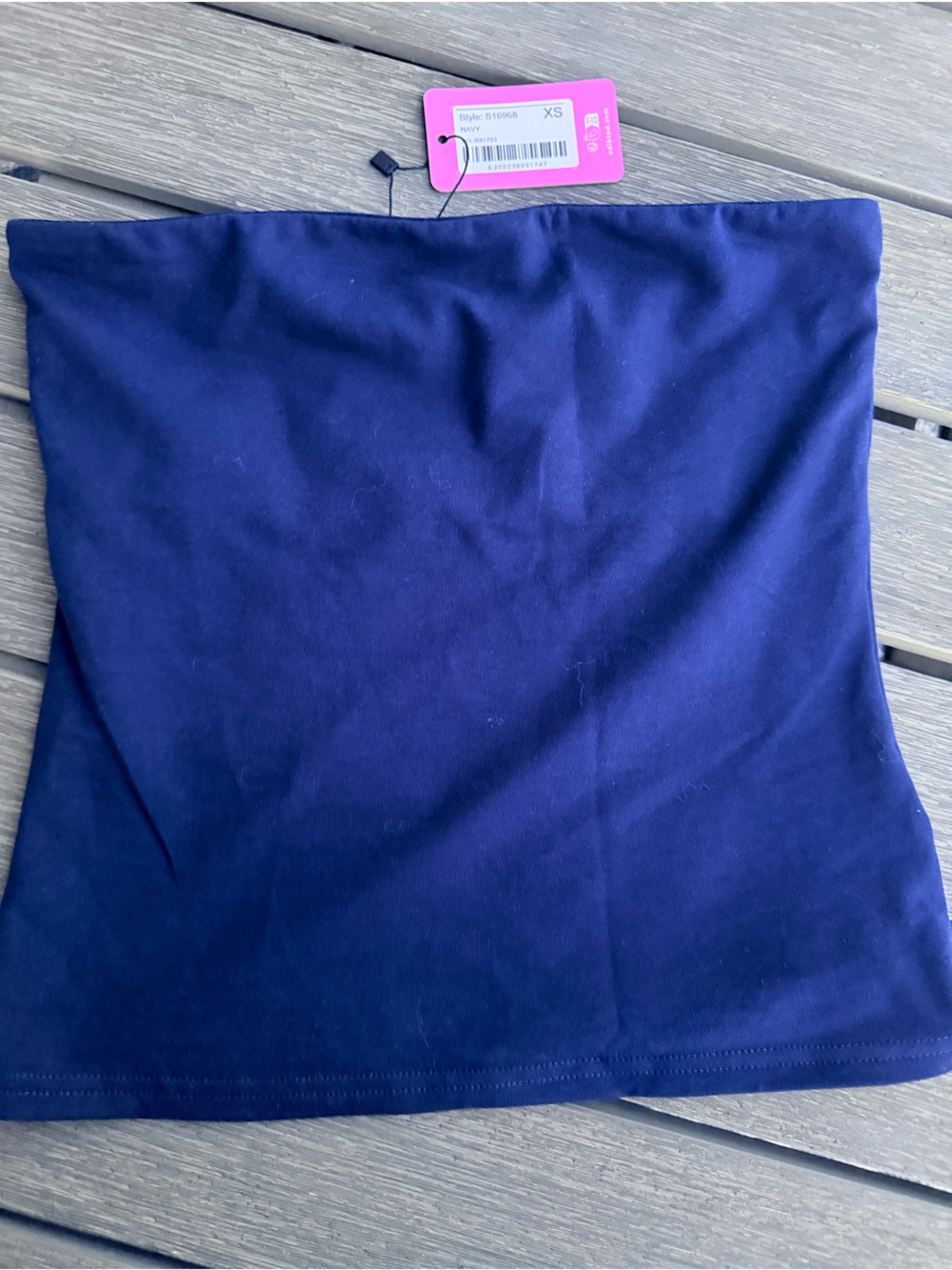 Edikted Navy Blue Tube Top with Shelf Bra size XS
